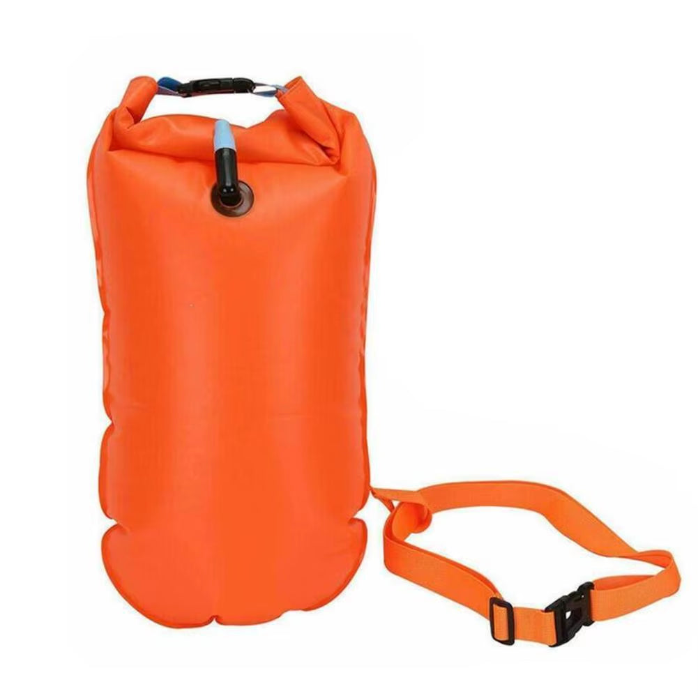 Inflatable Open Swimming Buoy Tow Lightweight Swimming Air Bag Storage with Waist Belt Water Sport Swimming Storage Float Tools