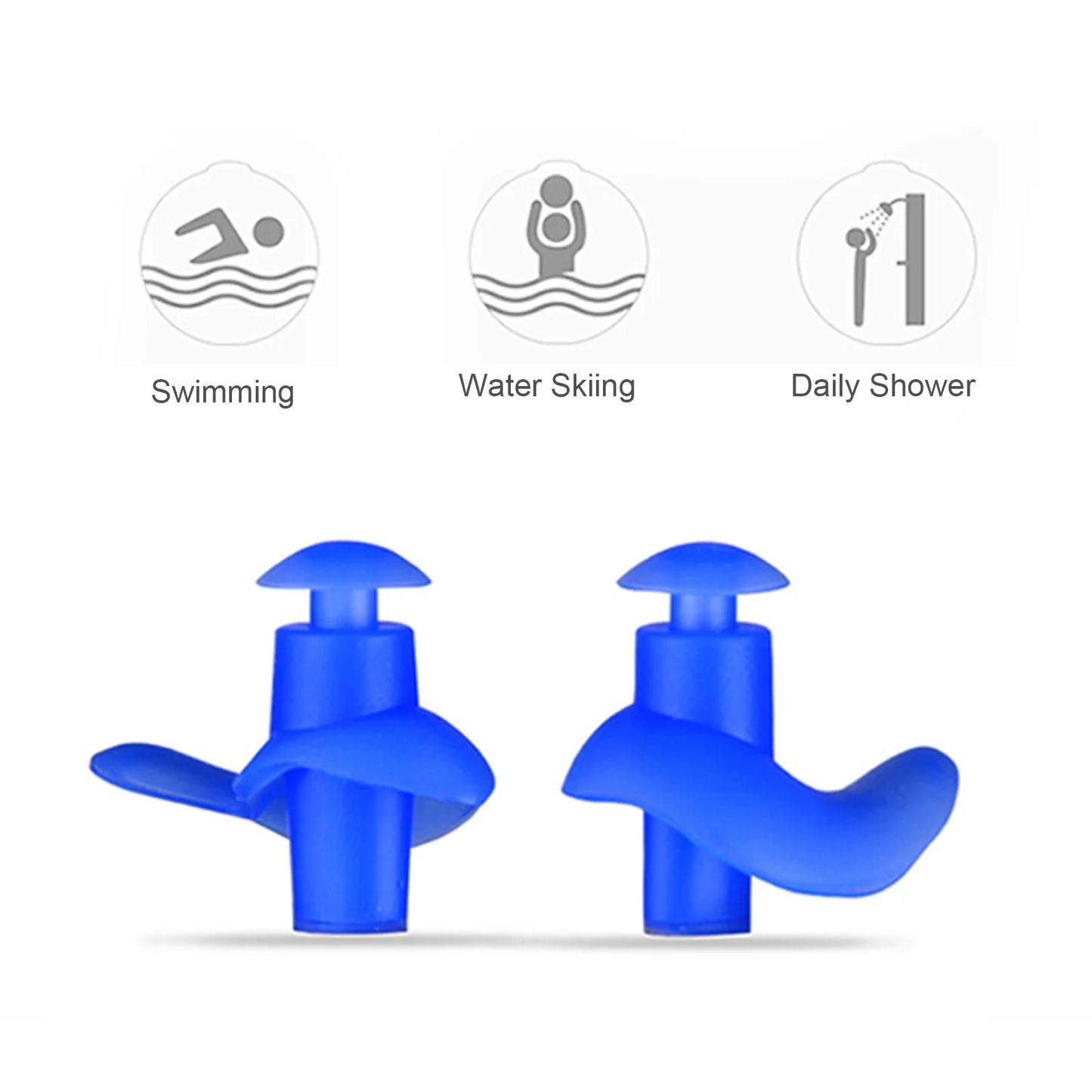 Swimming Ear Plugs Waterproof Reusable Silicone Swimming Ear Plugs Adults Swimming Ear Plugs for Showering Bathing Surfing Snorkeling