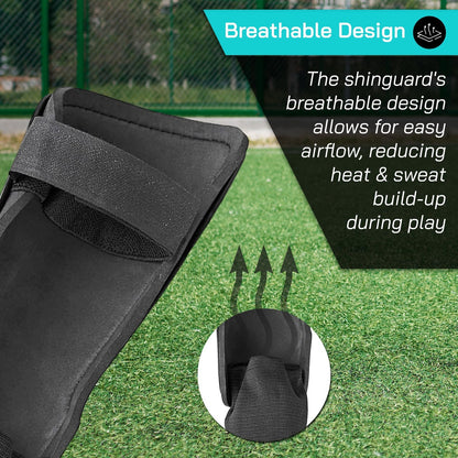 Vizari Black Teal Soccer Shin Guards for Kids and Adults Lightweight Protection