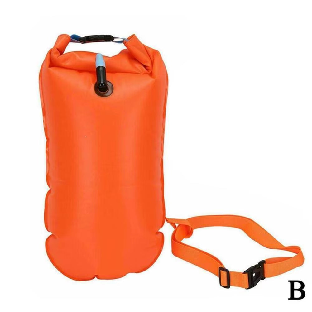 Inflatable Open Swimming Buoy Tow Lightweight Swimming Air Bag Storage with Waist Belt Water Sport Swimming Storage Float Tools