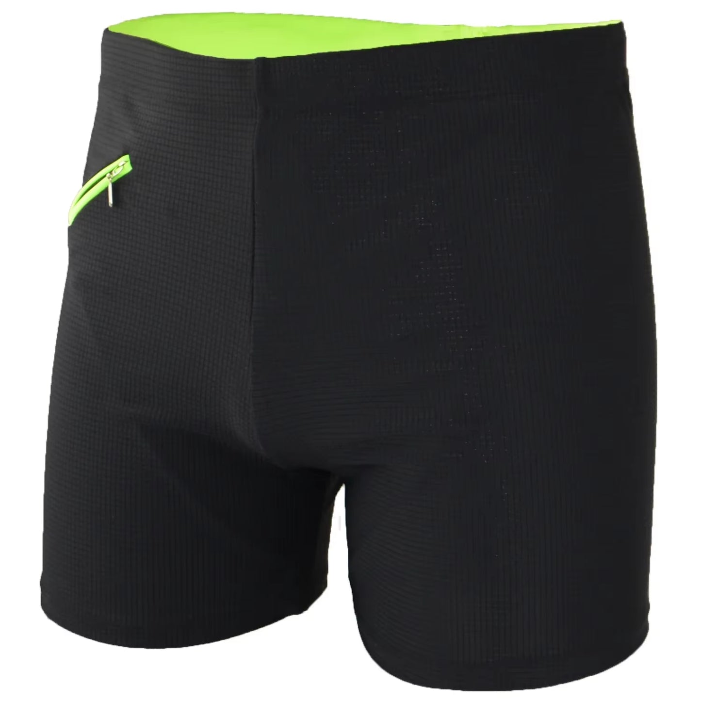 Stylish Men'S Swimming Trunks with Zipper Pocket for Surfing and Swimming