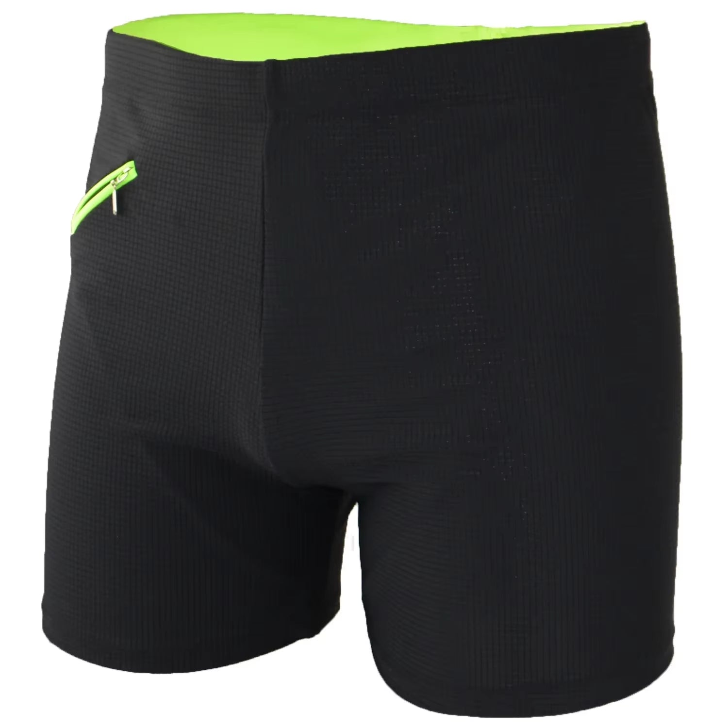 Stylish Men'S Swimming Trunks with Zipper Pocket for Surfing and Swimming