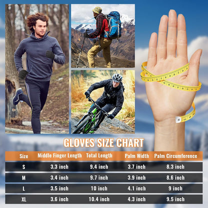 Winter Gloves Men Women, Touchscreen Warm Running Gloves Windproof Thermal for Cold Weather Cycling Driving Hiking