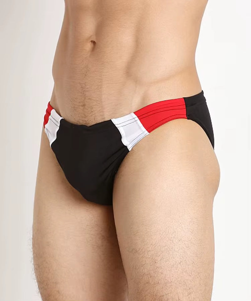 Men'S Swimming Trunks Are Paired with Brightly Colored Low-Waisted Swimming Trunks and Sexy Quick-Dry Tight Swimming Trunks