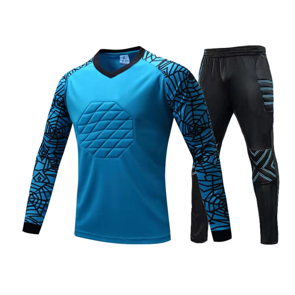 New Profession Goalkeeper Jersey Soccer Uniforms Set Football Goalkeeper Shirs Ponge Protector Doorkeeper Training