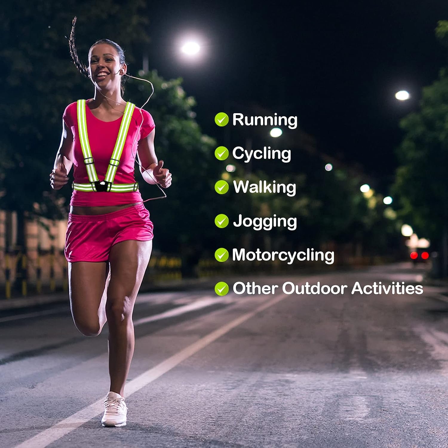 Reflective Vest Running Gear 2 Pack,Reflective Running Vests Belt, Safety Running Vest for Night Running,Cycling