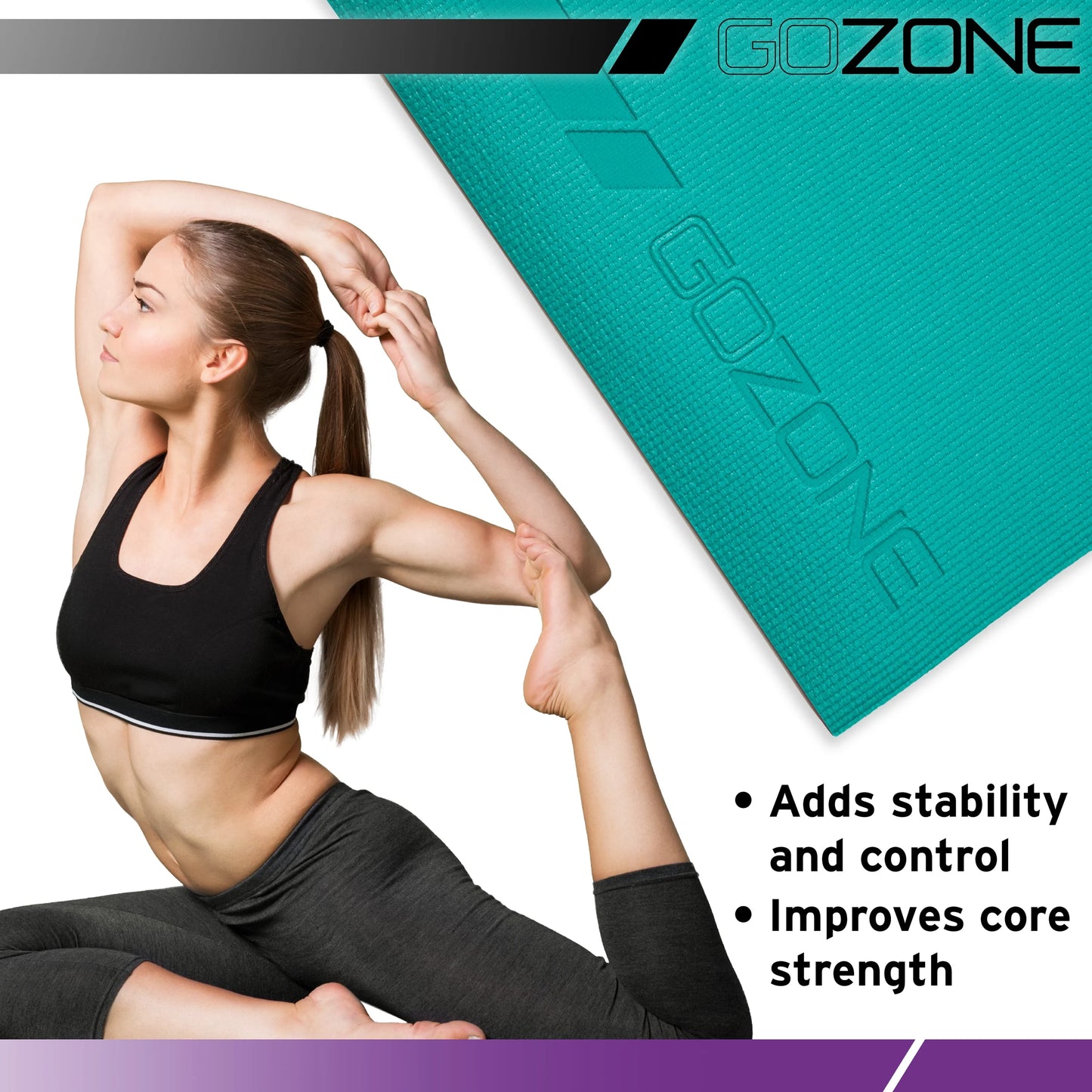 Multi-Purpose 5 Mm Thick Premium PVC Non-Slip Exercise Yoga Mat, Pink/Teal