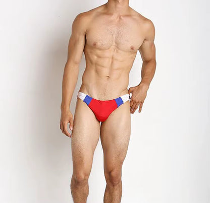 Men'S Swimming Trunks Are Paired with Brightly Colored Low-Waisted Swimming Trunks and Sexy Quick-Dry Tight Swimming Trunks