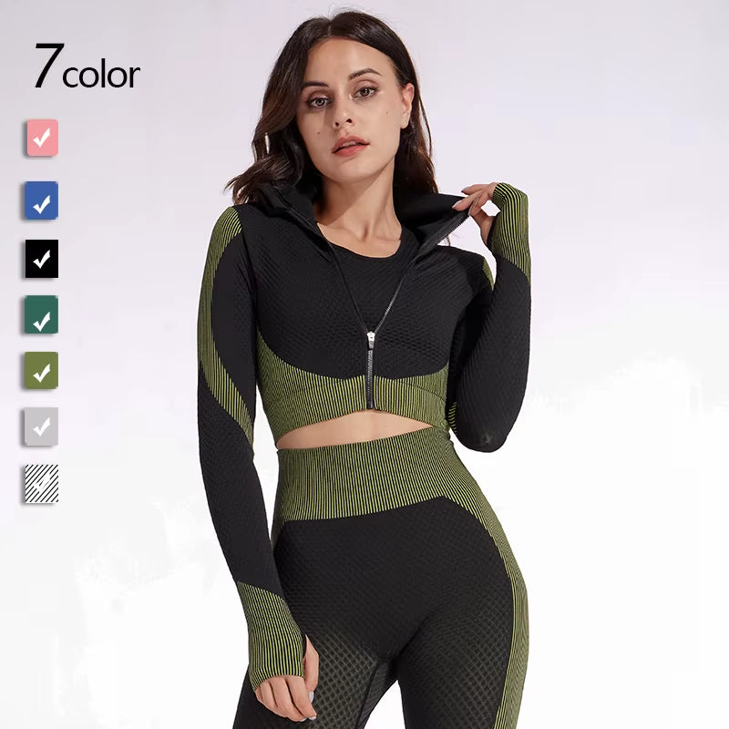 Striped Sportswear Comfortable Breathable Jacket Running Sweat-Absorbent Jacket Fitness Sweatshirt Running Workout Top