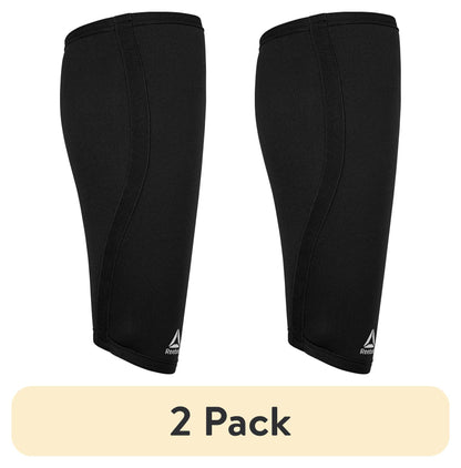(2 Pack)  Delta Support + Calf Sleeve, Small/Medium - Large/Extra Large, Black, Premium Support Comfort Fit Fabric, Unisex Sizing