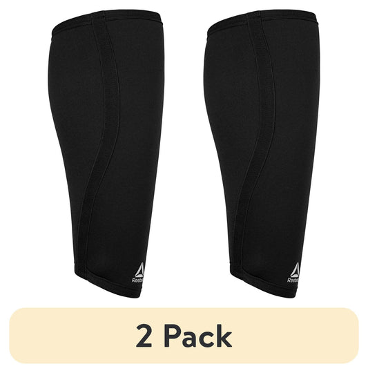 (2 Pack)  Delta Support + Calf Sleeve, Small/Medium - Large/Extra Large, Black, Premium Support Comfort Fit Fabric, Unisex Sizing