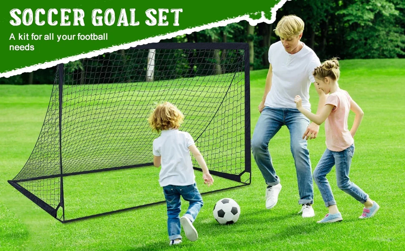 Set of 2 Portable Soccer Goals for Kids & Youth, Practice Soccer Net Soccer Training Equipment for Backyard Fun & Training