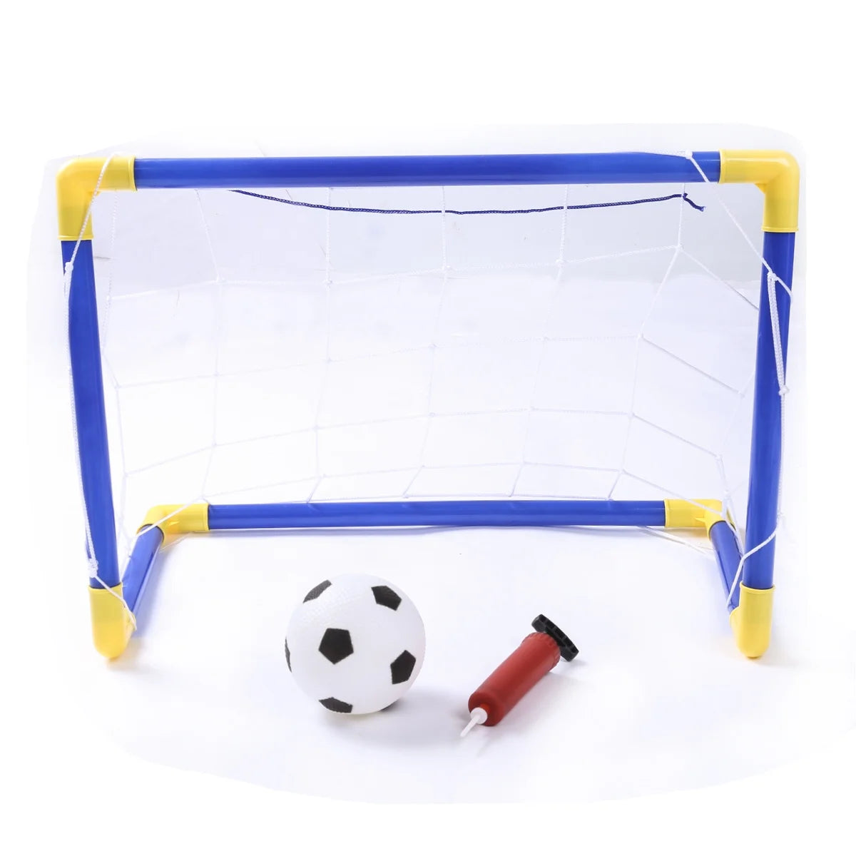 Folding Mini Football Soccer Ball Goal Post Net Set + Pump Kids Sport Games Toys