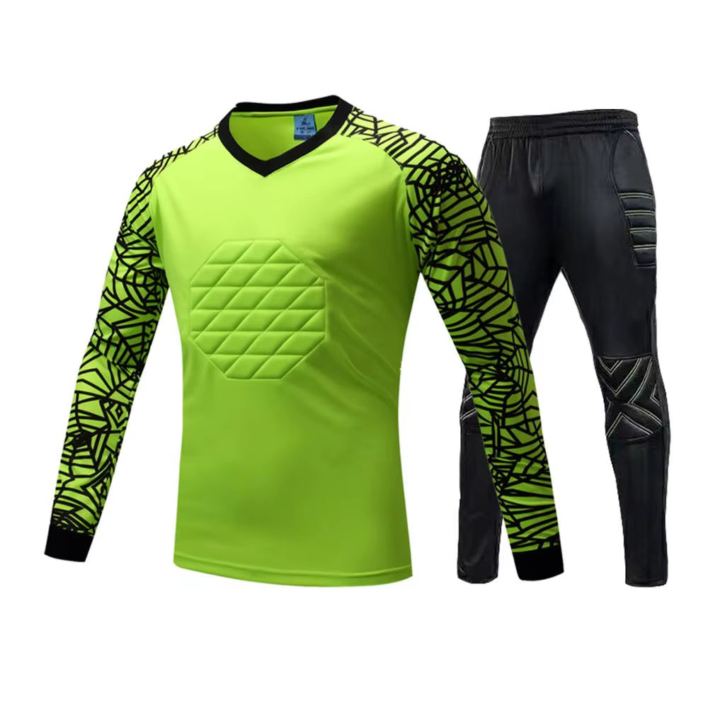 New Profession Goalkeeper Jersey Soccer Uniforms Set Football Goalkeeper Shirs Ponge Protector Doorkeeper Training
