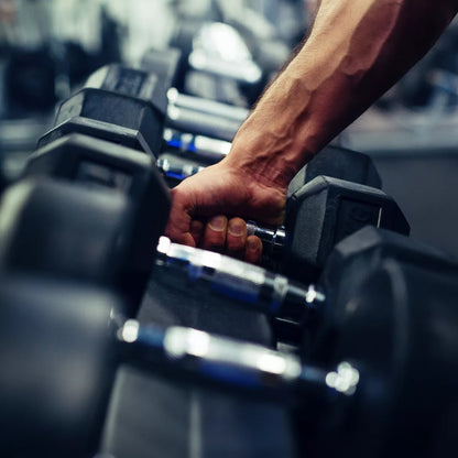 Signature Fitness Hex Dumbbells Non-Slip Free Weights Full Body Strength Training Home Gym Workout Equipment Set, 25 Pounds, Black