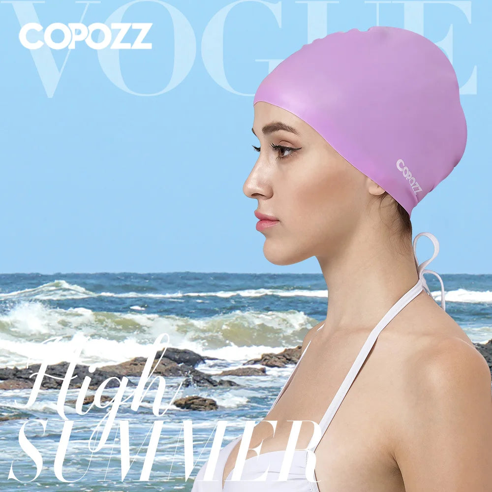 Men Elastic Swimming Hat Large Size Swimming Wear Professional Adults Waterproof Swimming Hat Silicone Swimming Caps