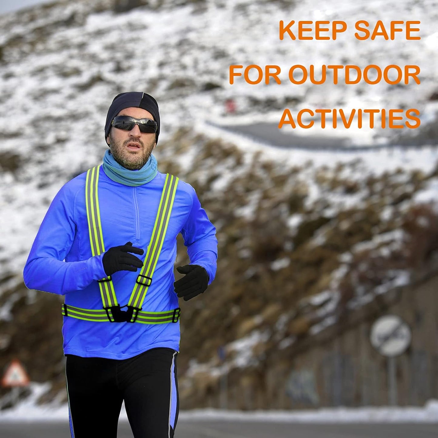 Reflective Vest Running Gear 2 Pack,Reflective Running Vests Belt, Safety Running Vest for Night Running,Cycling