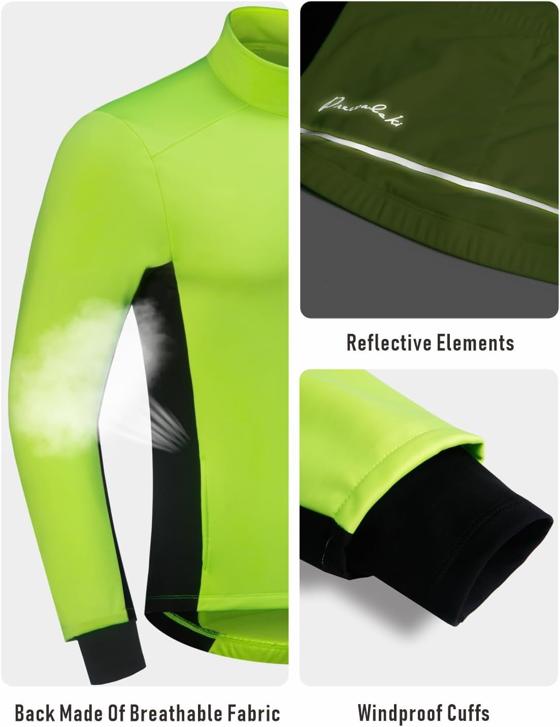 Cycling Bike Jackets for Men Winter Thermal Running Jacket Windproof Breathable Reflective Softshell Windbreaker