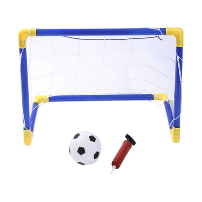 Folding Mini Football Soccer Ball Goal Post Net Set + Pump Kids Sport Games Toys