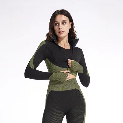 Striped Sportswear Comfortable Breathable Jacket Running Sweat-Absorbent Jacket Fitness Sweatshirt Running Workout Top